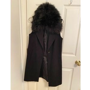 Furry collar vest